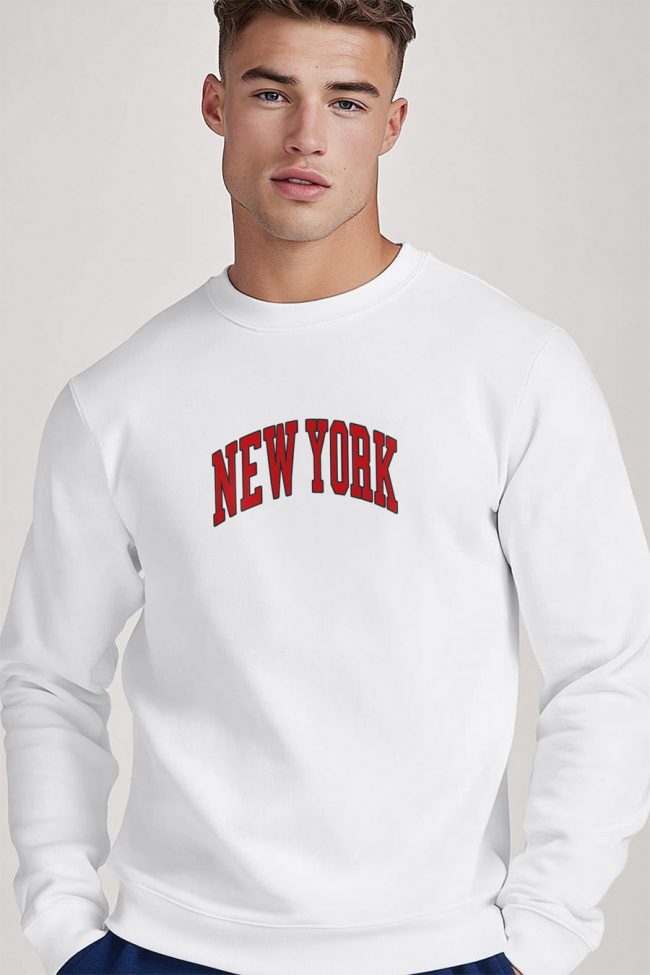 New York Red, Φούτερ σε Λευκό Χρώμα