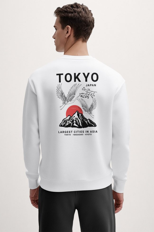 Japanese Sunset, Φούτερ σε Λευκό Χρώμα