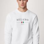Milano Italia, Φούτερ σε Λευκό Χρώμα
