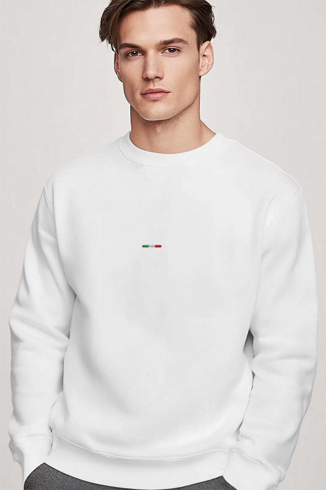 Italian Horizontal Stripe, Φούτερ σε Λευκό Χρώμα