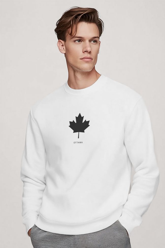 Ottawa Canada, Φούτερ σε Λευκό Χρώμα