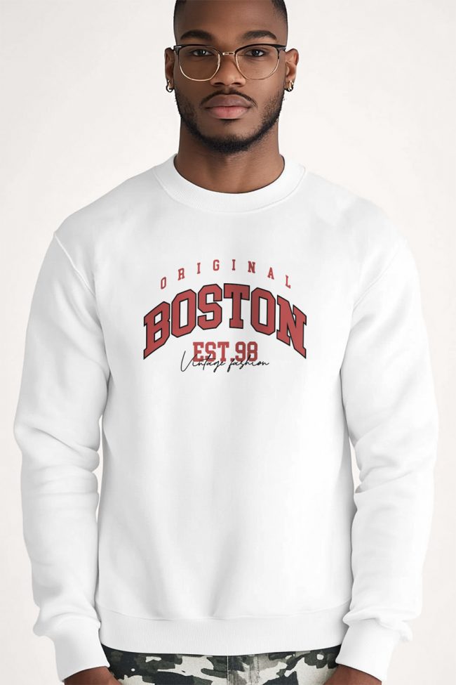 Boston Original, Φούτερ σε Λευκό Χρώμα