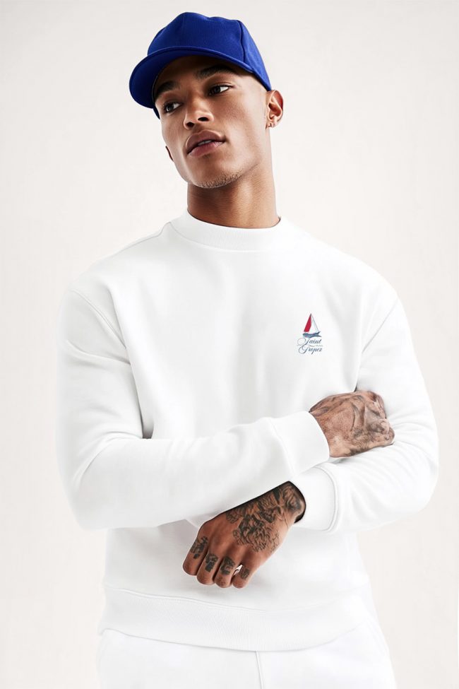 Minimal Saint Tropez Sailing, Φούτερ σε Λευκό Χρώμα