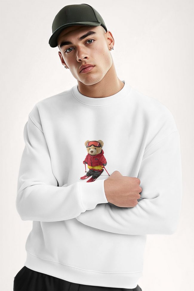 Ski Club Teddy, Φούτερ σε Λευκό Χρώμα