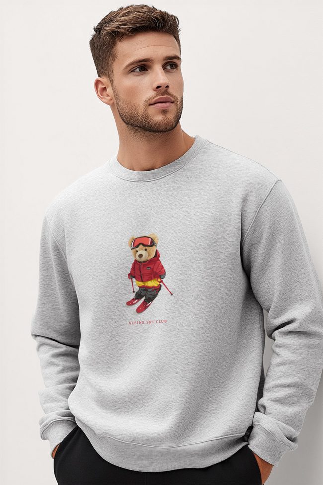 Ski Club Teddy, Φούτερ σε Γκρι Χρώμα