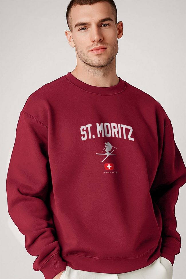 St. Moritz Swiss Alps, Φούτερ σε Μπορντώ Χρώμα