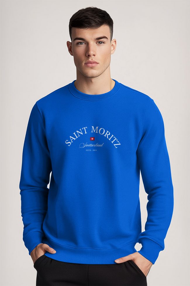 Saint Moritz Switzerland, Φούτερ σε Royal Blue Χρώμα