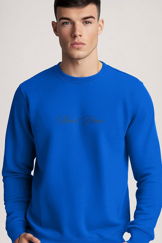 Mont Blanc Grey Calligraphy, Φούτερ σε Royal Blue Χρώμα