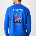 Japanese Sunset, Φούτερ σε Royal Blue Χρώμα