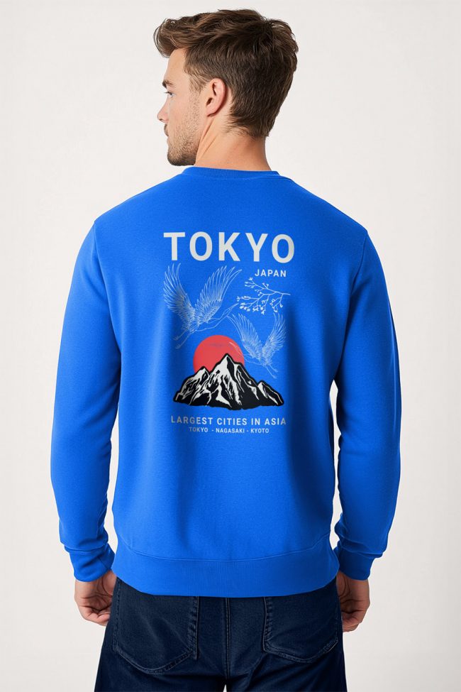 Japanese Sunset, Φούτερ σε Royal Blue Χρώμα
