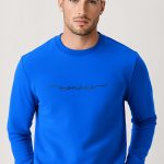 Monaco Calligraphy Grey, Φούτερ σε Royal Blue Χρώμα