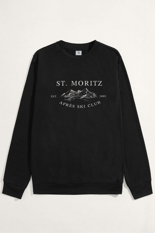 St. Moritz Est. 1985, Φούτερ σε Μαύρο Χρώμα