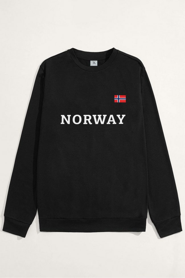 Norway, Φούτερ σε Μαύρο Χρώμα