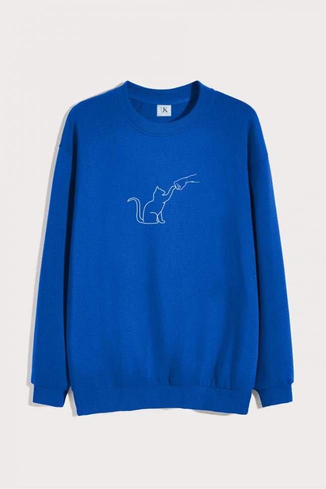 Cat Fist Bump, Φούτερ σε Royal Blue Χρώμα