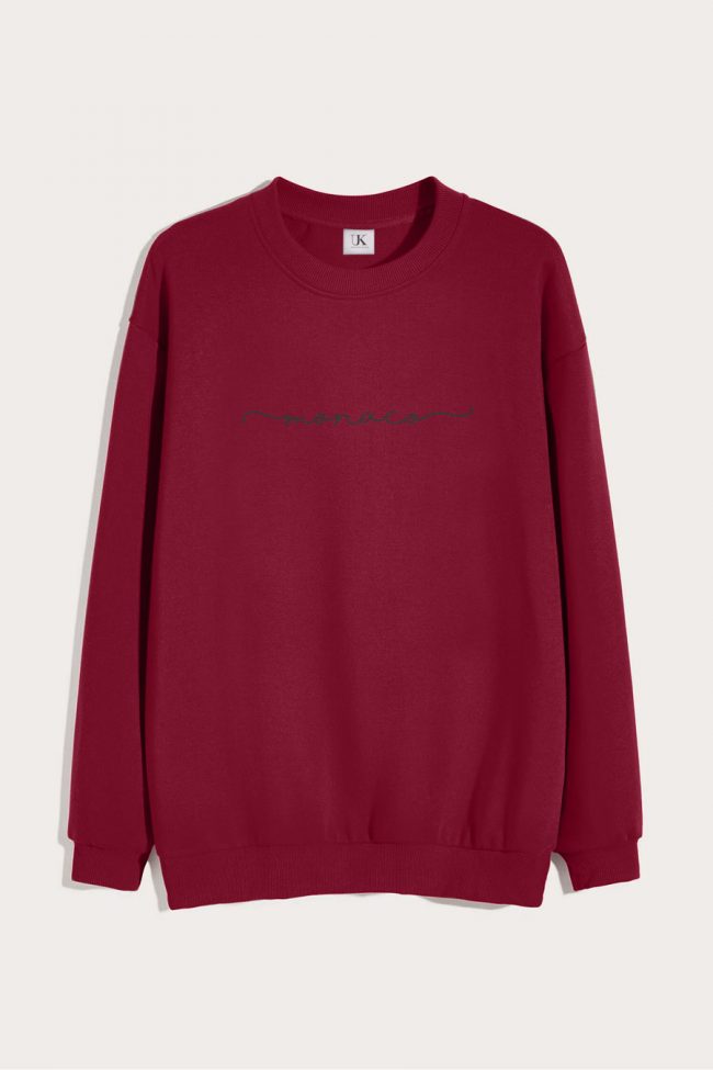 Monaco Calligraphy Grey, Φούτερ σε Μπορντώ Χρώμα