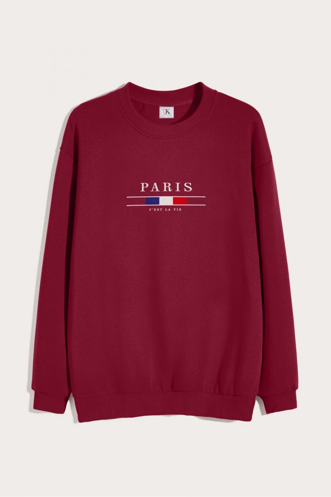 Paris La Vie, Φούτερ σε Μπορντώ Χρώμα