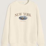 New York Manhattan, Φούτερ σε Εκρού Χρώμα
