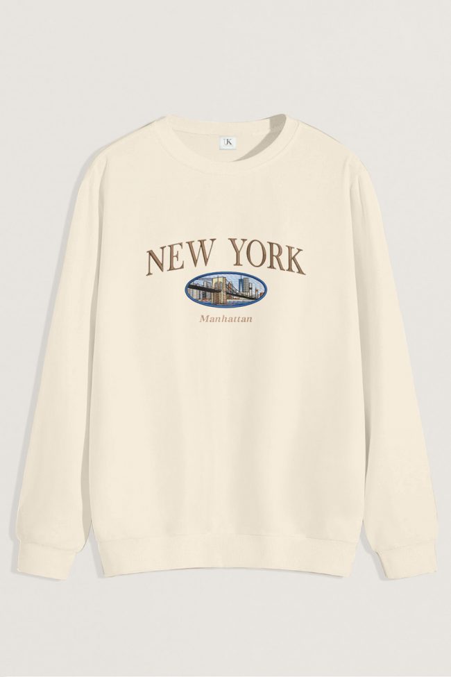 New York Manhattan, Φούτερ σε Εκρού Χρώμα