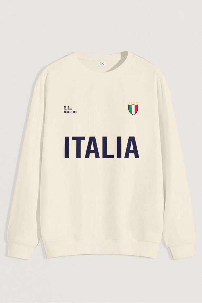 Italia Bold, Φούτερ σε Εκρού Χρώμα