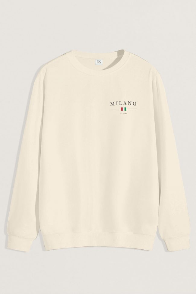 Milano Italia Minimal, Φούτερ σε Εκρού Χρώμα