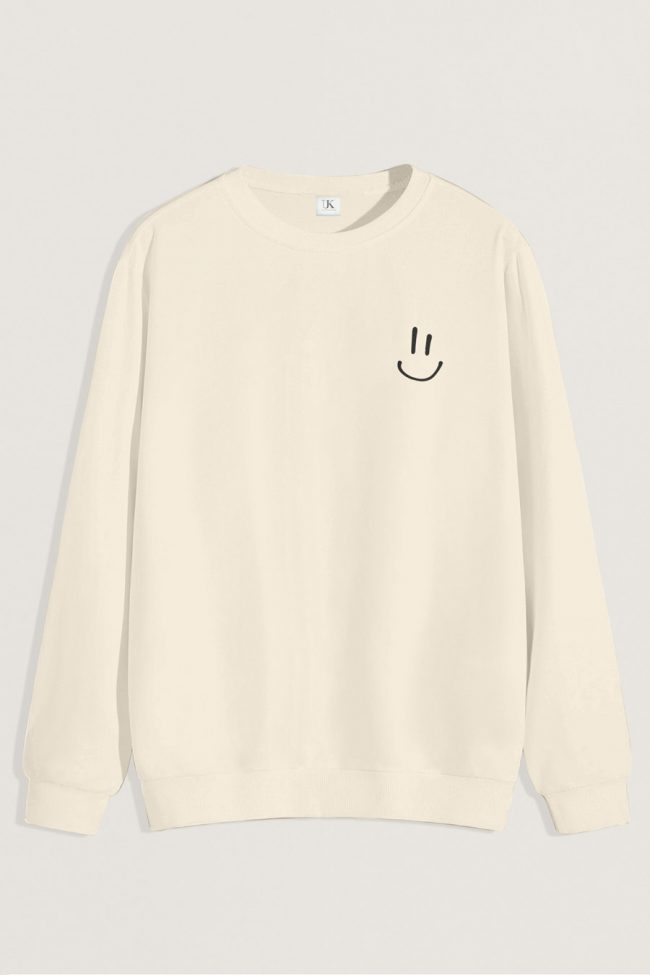 Smiley Face, Φούτερ σε Εκρού Χρώμα