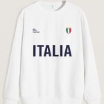 Italia Bold, Φούτερ σε Λευκό Χρώμα