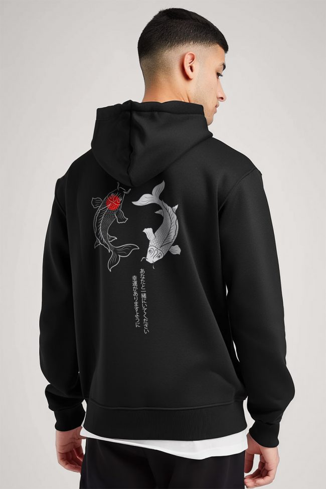 Yin Yang Koi Fish, Ζακέτα σε Μαύρο Χρώμα