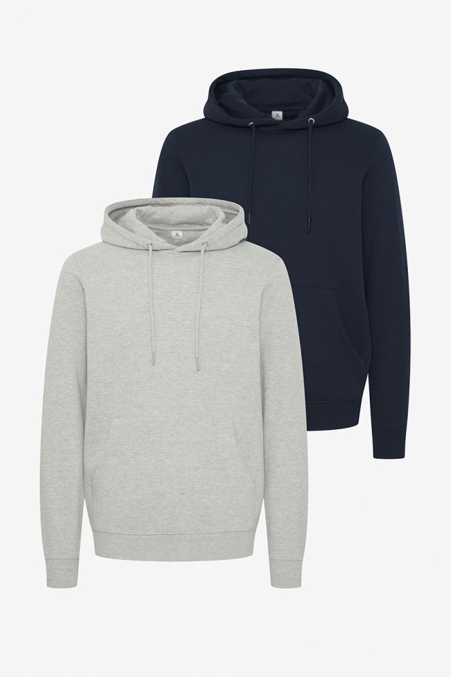 Hoodies, 2-Pack – Μπλε, Γκρι