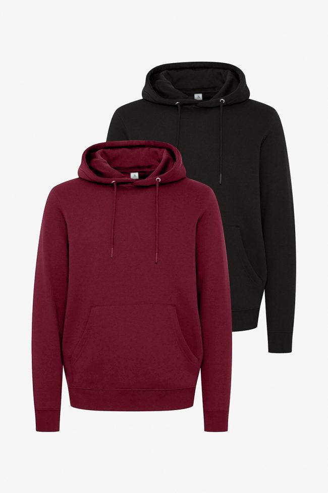 Hoodies, 2-Pack – Μπορντό, Μαύρο