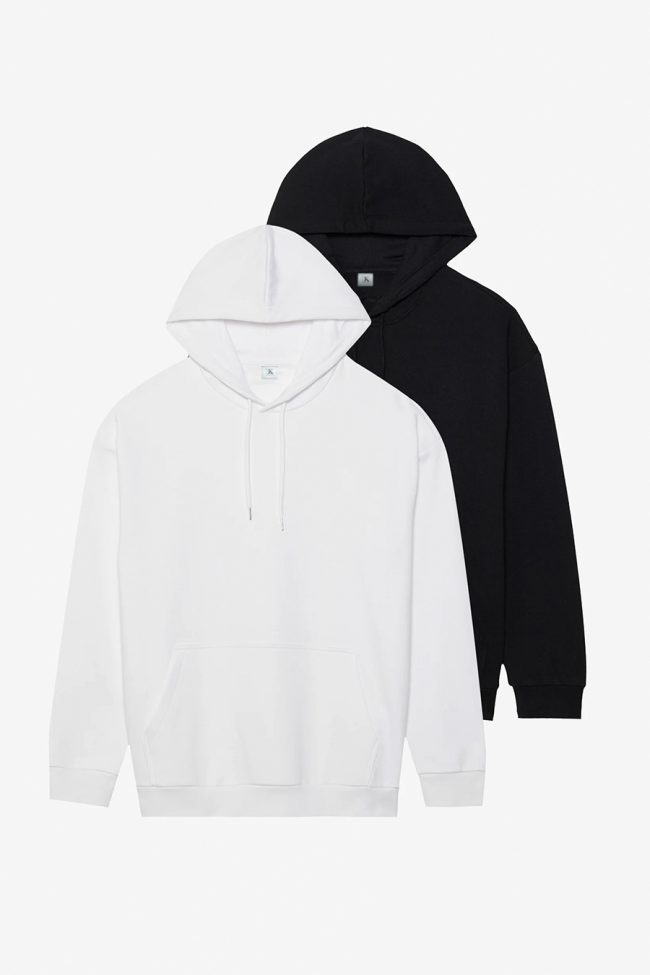 Hoodies, 2-Pack – Μαύρο, Λευκό