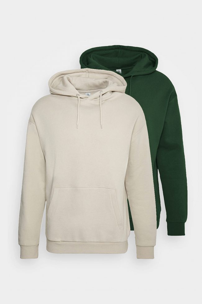 Hoodies, 2-Pack – Πράσινο, Εκρού