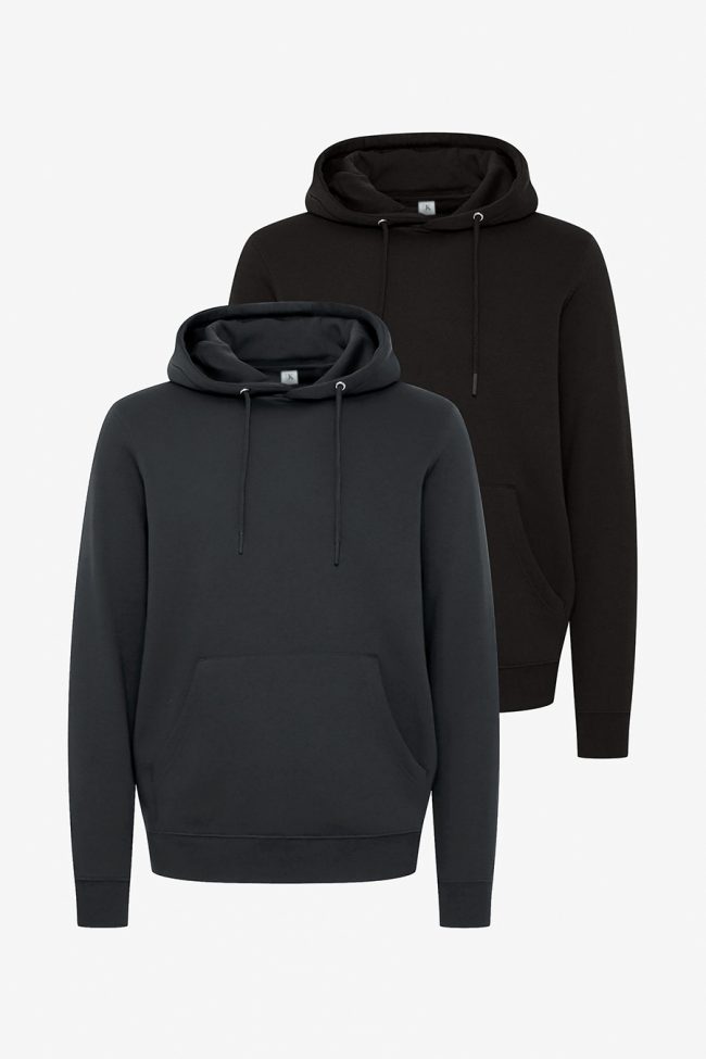 Hoodies, 2-Pack – Μαύρο, Iron Gray