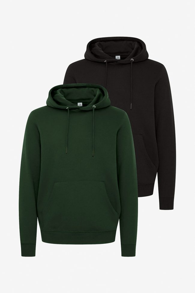 Hoodies, 2-Pack – Μαύρο, Πράσινο