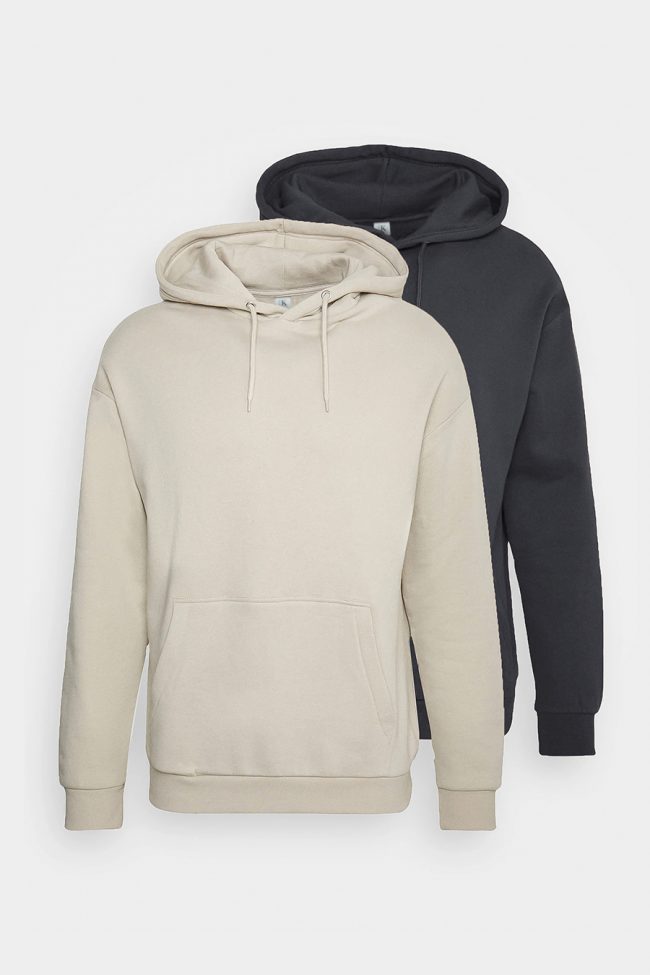 Hoodies, 2-Pack – Iron Gray, Εκρού