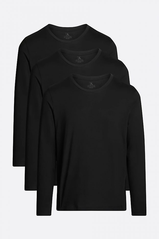 Μακρυμάνικη Μπλούζα, 3-Pack – All Black