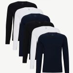 Μακρυμάνικη Μπλούζα, 6-Pack – Μαύρο, Λευκό, Μπλε