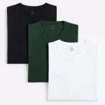 T-Shirts, 3-Pack – Μαύρο, Πράσινο, Λευκό