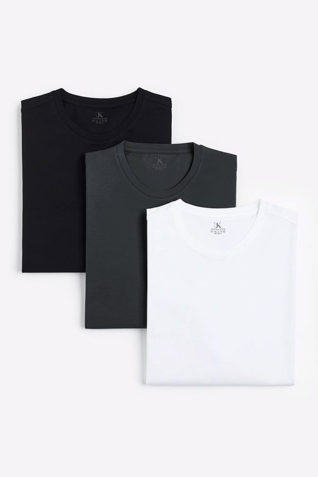 T-Shirts, 3-Pack – Μαύρο, Iron Gray, Λευκό