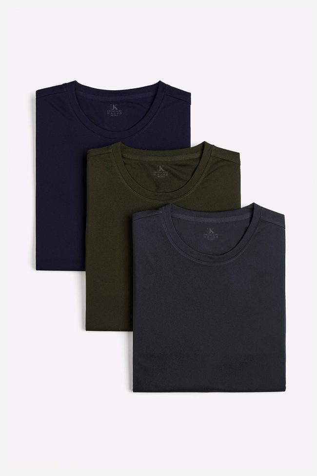 T-Shirts, 3-Pack – Navy Blue, Χακί, Iron Gray