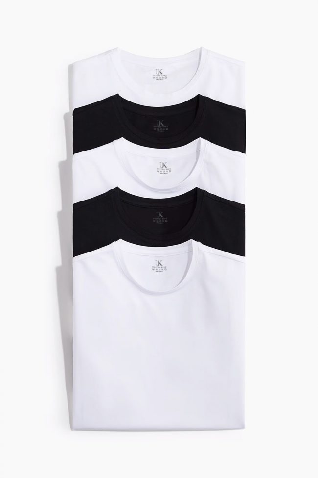T-Shirts, 5-Pack – Μαύρο, Λευκό