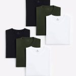 T-Shirts, 6-Pack – Μαύρο, Χακί, Λευκό