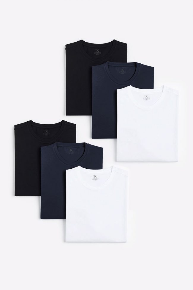 T-Shirts, 6-Pack – Μαύρο, Navy Blue, Λευκό