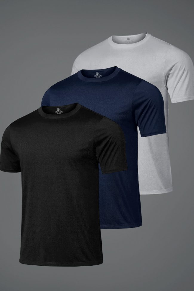 Hyperflow Pro Fitness T-Shirt, 3-Pack, Μαύρο-Γκρι-Μπλε
