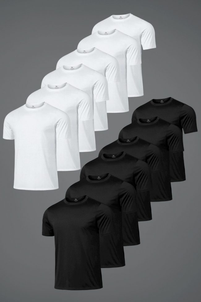 Hyperflow Pro Fitness T-Shirt, 12-Pack - Λευκό, Μαύρο