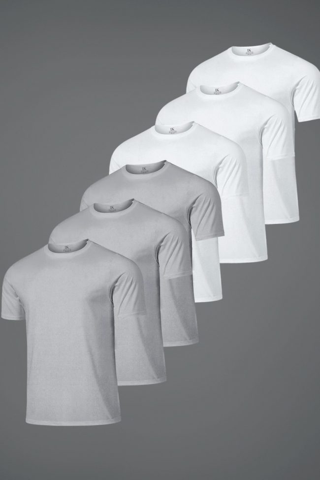 Hyperflow Pro Fitness T-Shirt, 6-Pack - Γκρι, Λευκό