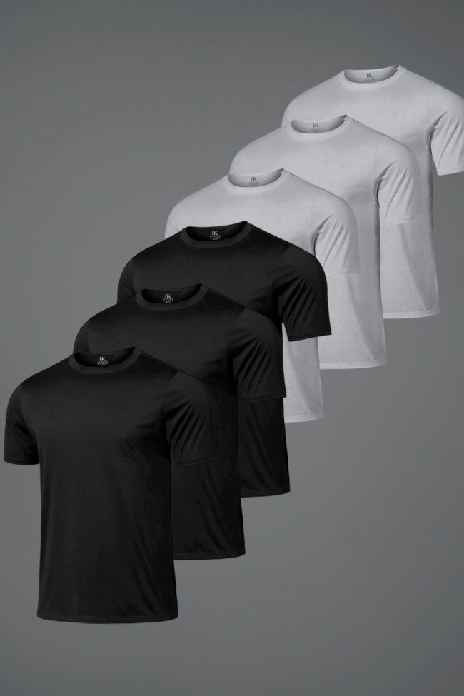 Hyperflow Pro Fitness T-Shirt, 6-Pack - Μαύρο, Γκρι