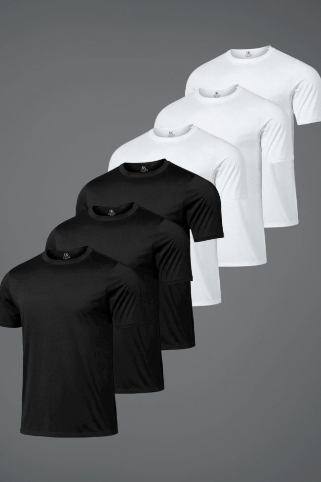 Hyperflow Pro Fitness T-Shirt, 6-Pack - Μαύρο, Λευκό
