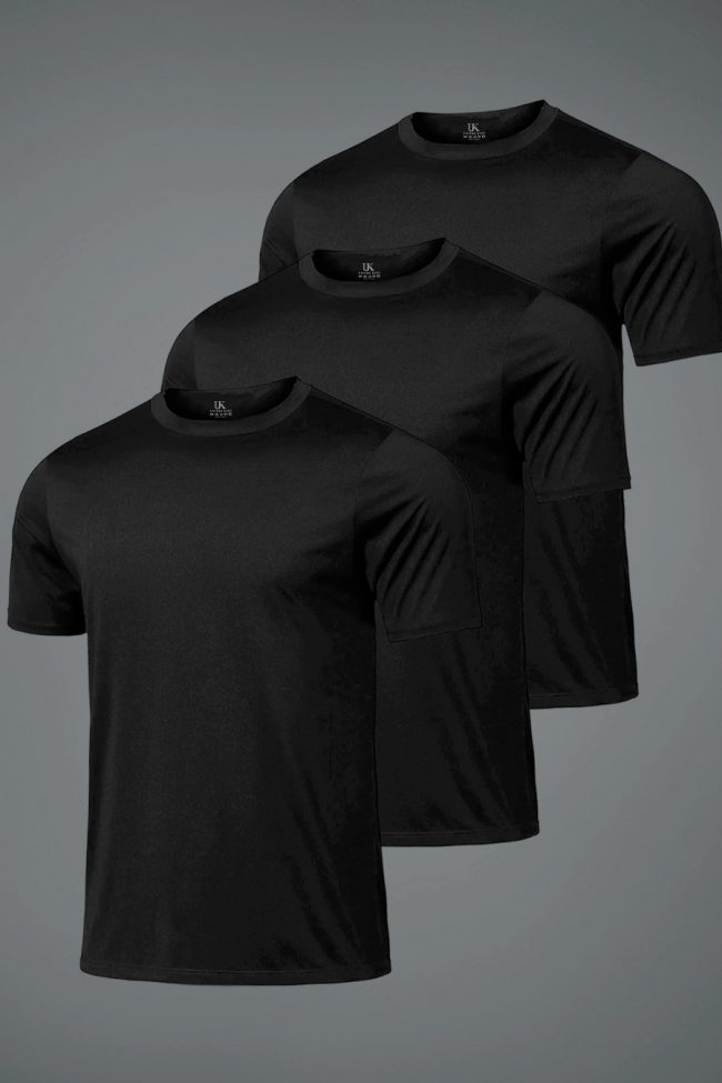 Hyperflow Pro Fitness T-Shirt, 3-Pack - Μαύρο
