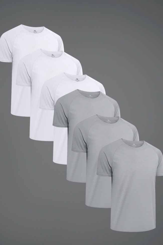 Ultrafit Performance T-Shirt, 6-Pack - Γκρι, Λευκό