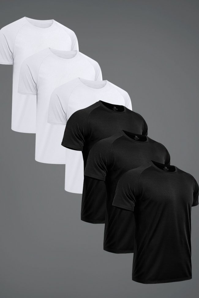Ultrafit Performance T-Shirt, 6-Pack - Μαύρο, Λευκό